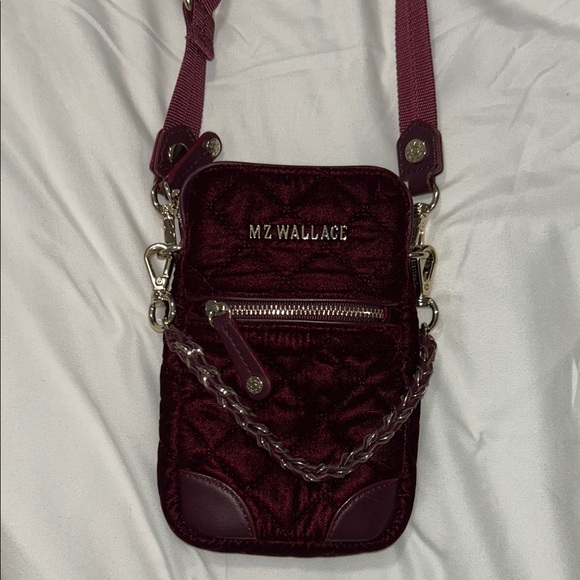MZ Wallace Burgundy Velvet Crossbody Bag - Picture 8 of 8